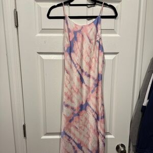 Astr pink and blue tie dye dress
